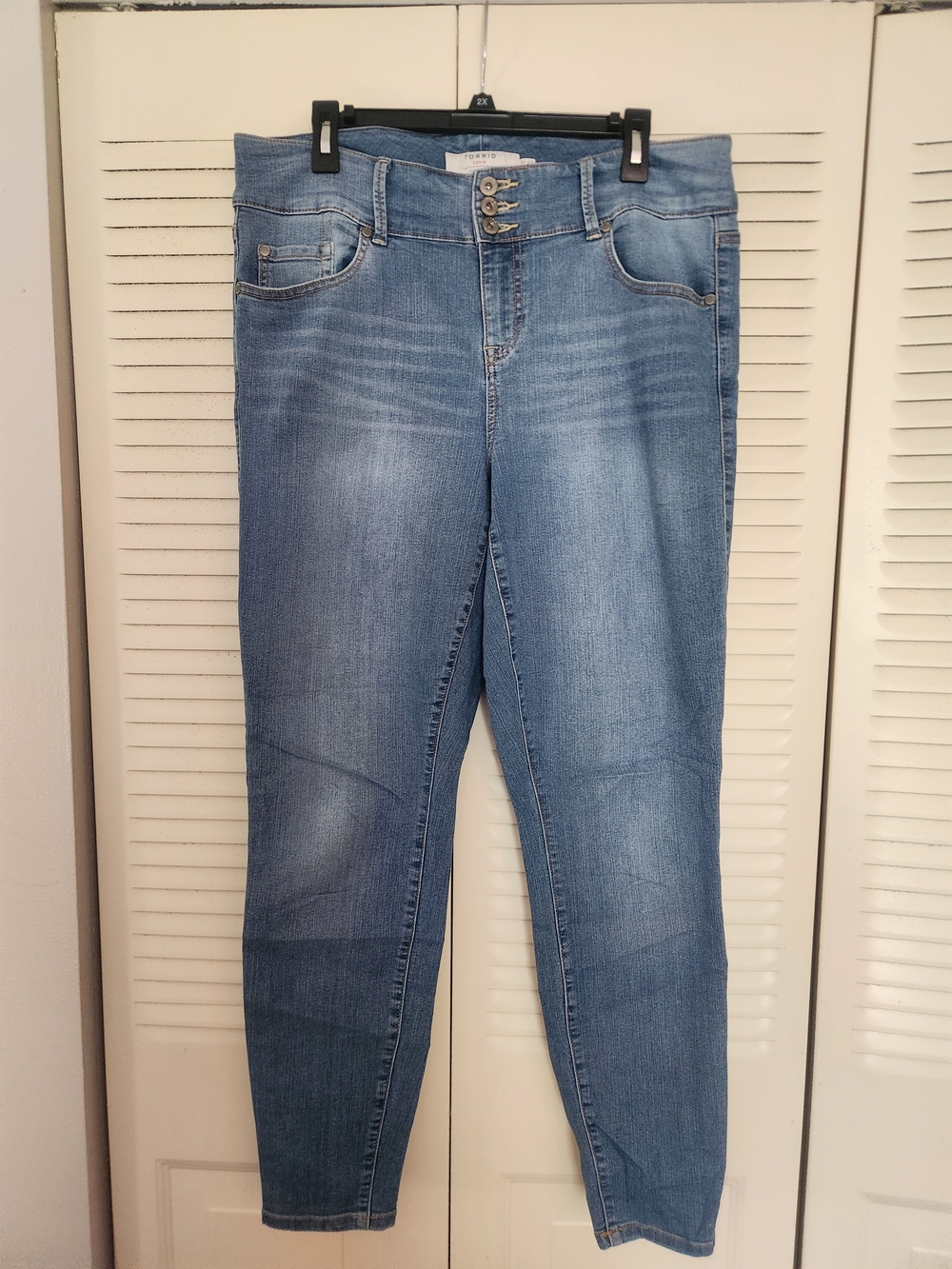 torrid Light Blue High-Waist Jeggings with Triple-Button Closure
